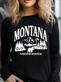 Women's Long Sleeve Hoodless Sweatshirt (Option: Black-S)