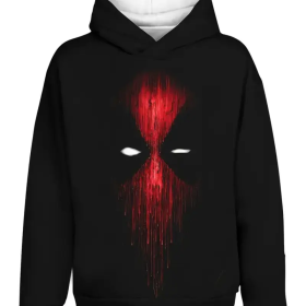 Printed Hooded Sweatshirt (Option: Black-S)