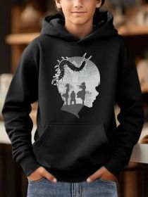 Men's Printed Hooded Sweatshirt (Option: Black-S)