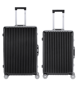 Highly durable travel suitcases check in luggage cabin baggage abs hard shell carry on premium suitcases (Color: Black, size: Medium 26'' + large 30)