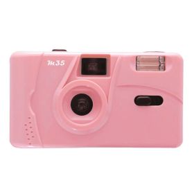 For Kodak Film Camera Vintage M35 Non-Disposable Retro Film Machine Manual Reusable Film Camera with Flash Function (Ships From: China, Color: Pink)