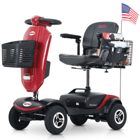 Outdoor compact mobility scooter with windshield ,300W Motor, Travel - Long Range Power Extended Battery with Cup holders , Storage Bag (Color: as Pic)